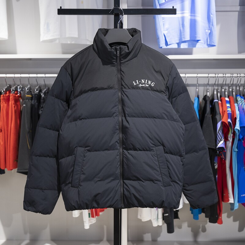 正品李宁短羽绒服男士冬季新款运动潮流系列鸭绒保暖外套AYMU119