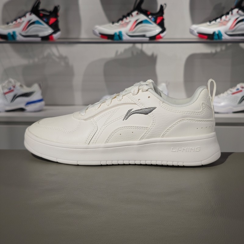 正品李宁穗岁休闲鞋新款男子低帮潮流百搭防滑耐磨小白鞋AGCT147