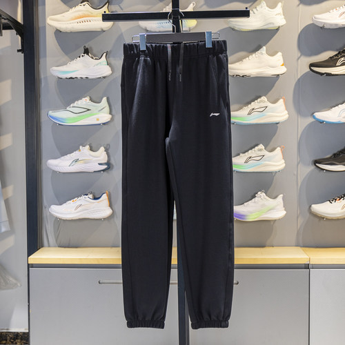 李宁束脚女子透气宽松卫裤