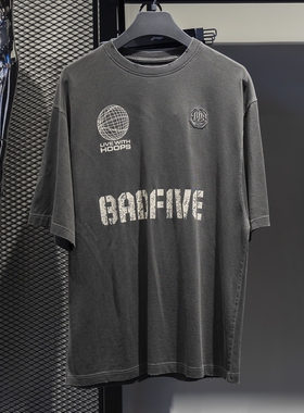 正品李宁T恤2024夏季新款反伍BADFIVE男子纯棉宽松短袖AHSU441
