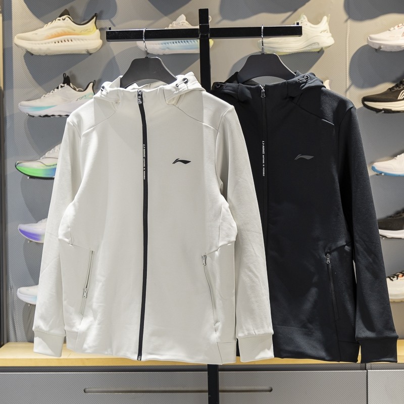 正品李宁男子外套2025冬季新款健身加绒保暖针织连帽卫衣AWDV975