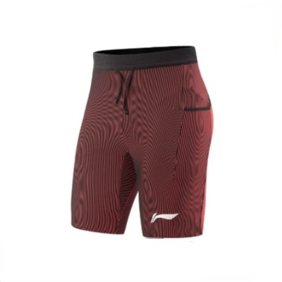 李宁男子排湿速干冰感紧身短裤