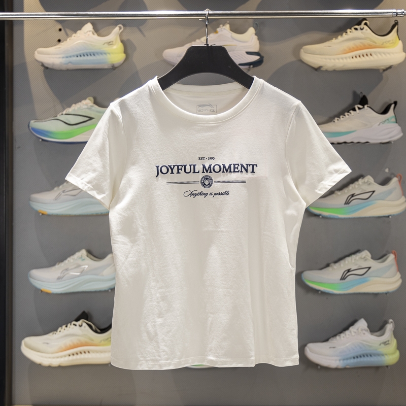 李宁短袖女子透气短袖文化衫