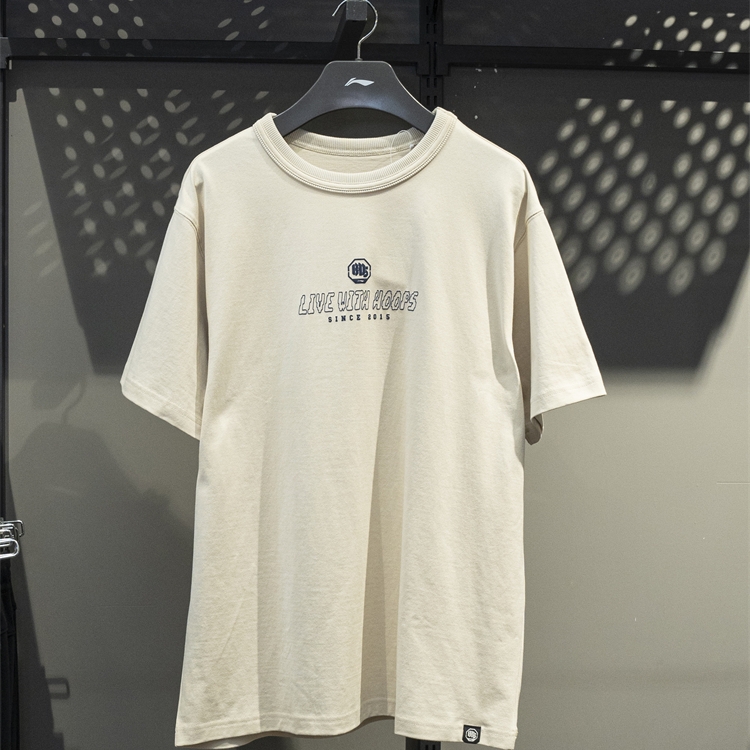 李宁短袖男子透气短袖文化衫