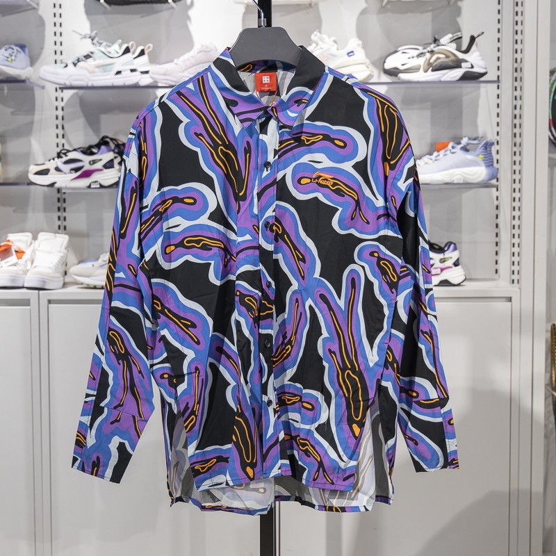 李宁长袖女子宽松长袖衬衫