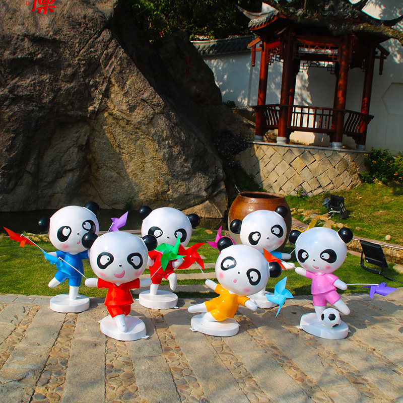 lovely Cartoon panda windmill Decoration FRP Sculpture kindergarten Property decorate outdoors courtyard Mei Chen squarein the Home accessories , Decoration  category - from Buy2taobao.com to provide professional Taobao agent buy service