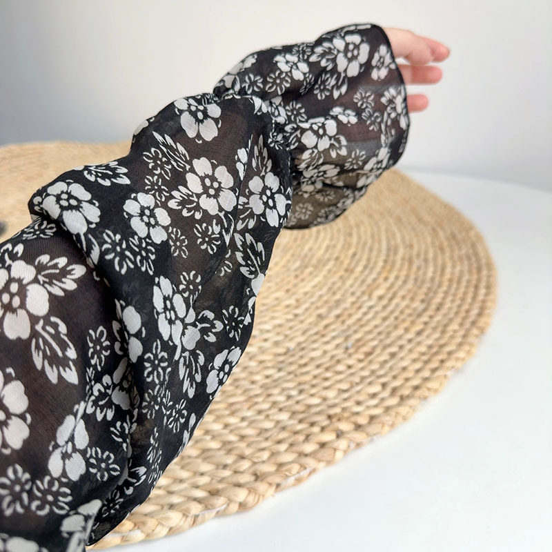 遮阳袖套百搭碎花复古文艺苎麻套袖开车防晒袖套女韩版宽松护手臂