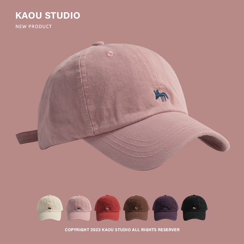 新款小狐狸刺绣鸭舌帽可爱防晒