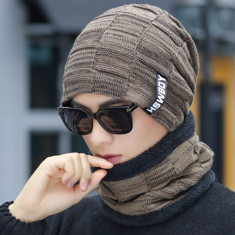 冬季帽子男加绒毛线帽加厚冬天出行户外针织帽秋冬包头青年棉帽