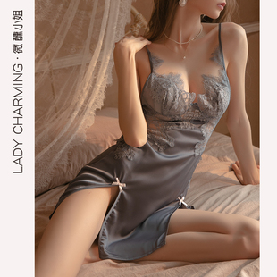 Miss微醺女性感睡衣纯欲风法式宫廷风2023新款冬季吊带睡裙睡袍