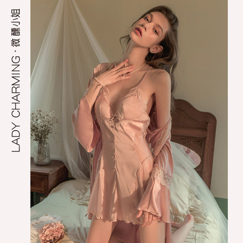 微醺小姐纯欲睡裙侧拼更显腰线