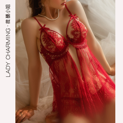 微醺小姐网纱夏款性感纯欲睡裙
