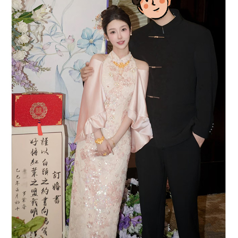 日本品质旗袍敬酒服新娘2025新款高级感新中式订婚礼服平时可穿女