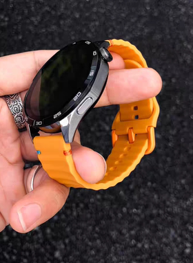 卡客风暴 波浪纹适用华为手表GT4表带GT3pro针扣小米watch硅胶GT6适用华为GT5硅胶手表带潮流watch5 46mm表带