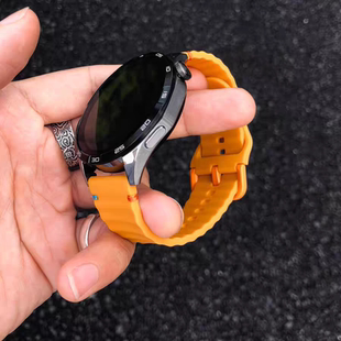 卡客风暴 46mm表带 波浪纹适用华为手表GT4表带GT3pro针扣小米watch硅胶GT6适用华为GT5硅胶手表带潮流watch5