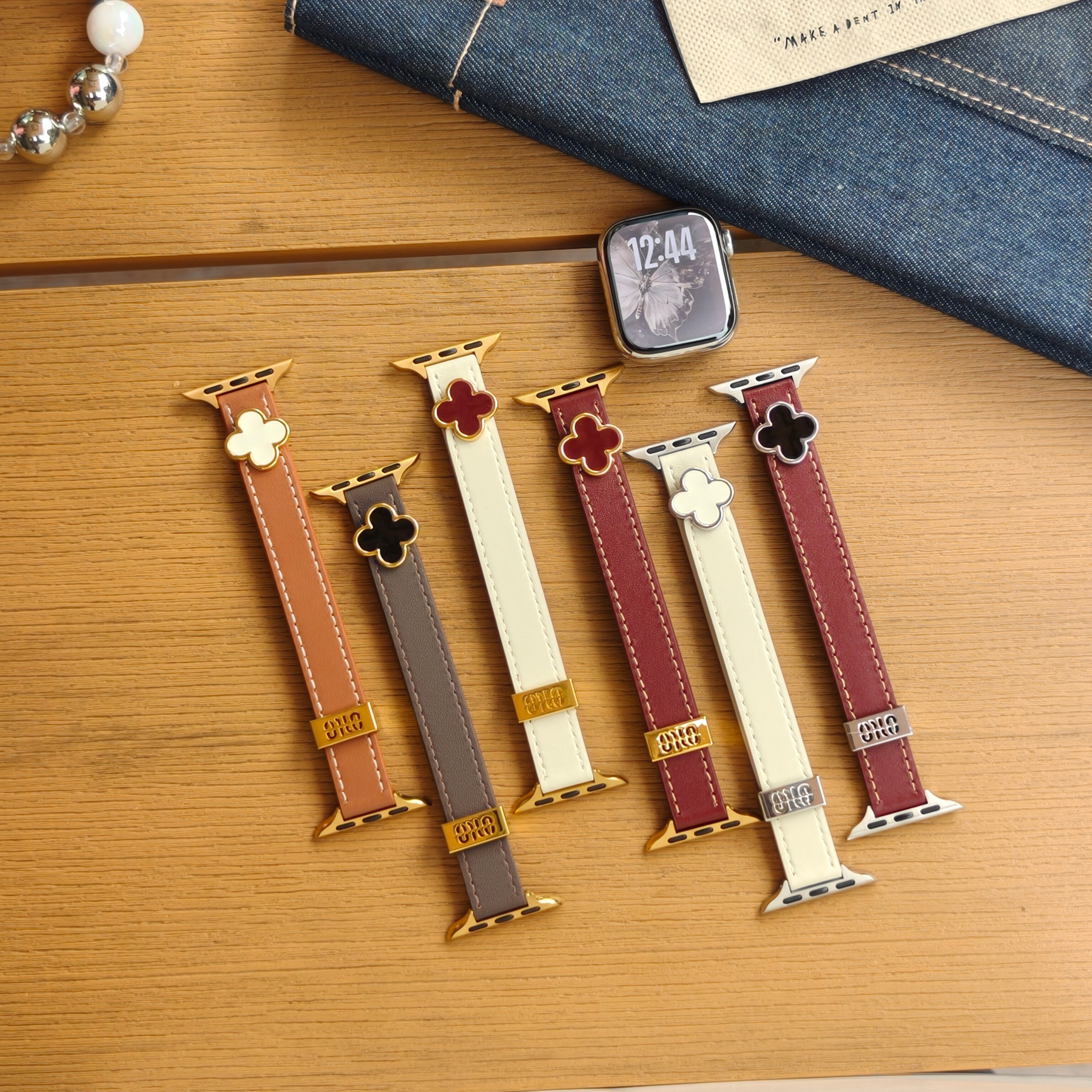 四叶草适用苹果手表11表带皮带