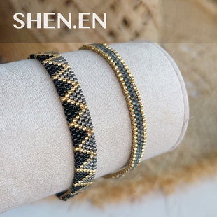 黑灰色系哥伦比亚百搭miyuki串珠进口米珠异域风情度假手链手环