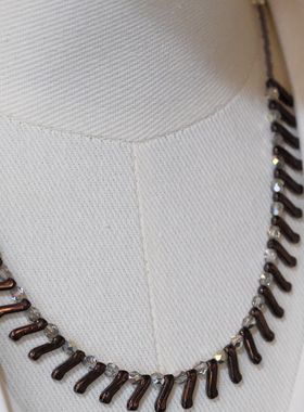 2025新款扶梯珠手作捷克火魔珠米珠颈链项链毛衣链