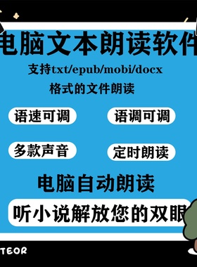 电脑文本朗读工具软件听txt mobi epub docx 文小说朗读阅读神器