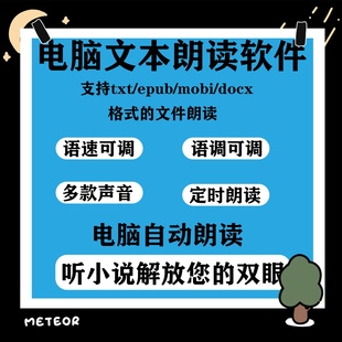 电脑文本朗读工具软件听txt mobi epub docx 文小说朗读阅读神器