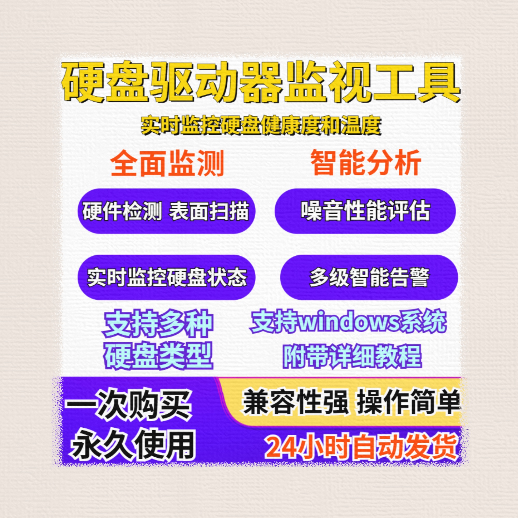 硬盘驱动器温度监控工具实时监测磁盘智能分析扫描扇区修复软件