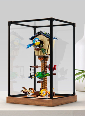 透明合金框防尘罩适用乐高31143创意鸟舍亚克力展示盒 手办收纳盒