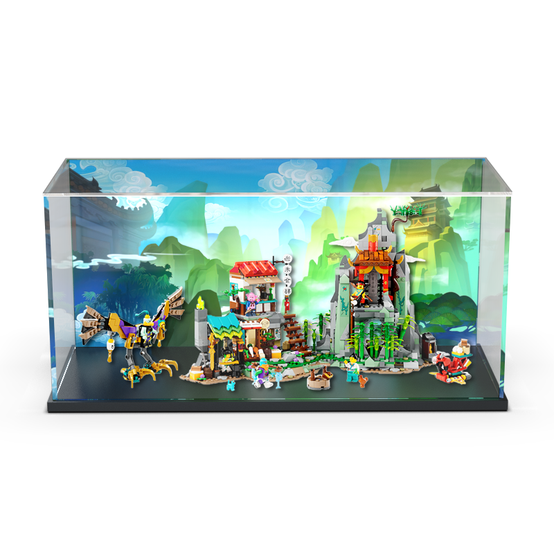 适用乐高80044 悟空小侠战队隐藏基地积木拼装防尘盒亚克力收纳盒