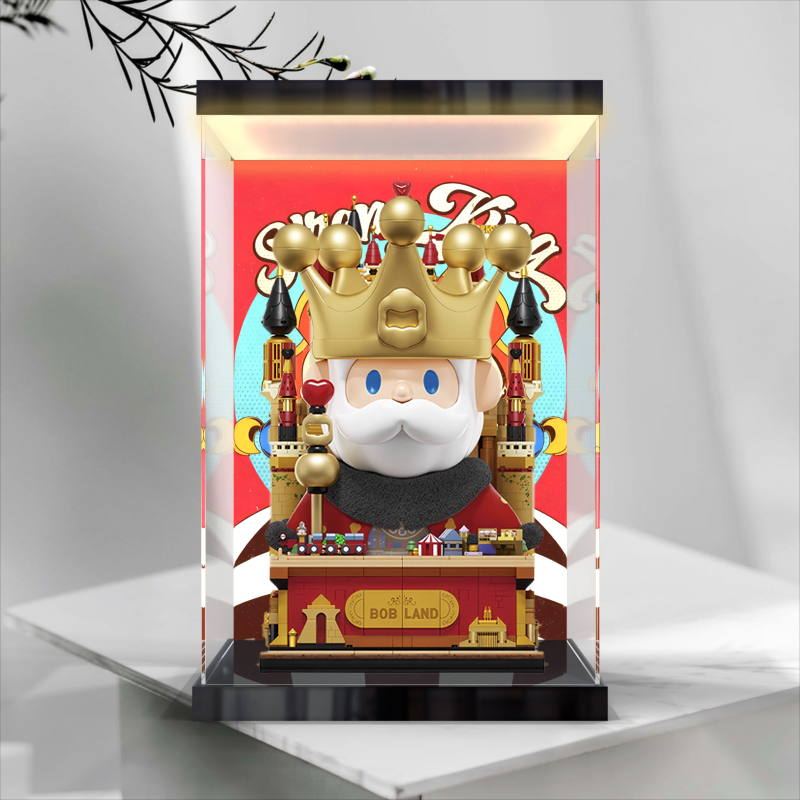灯箱亚克力收纳盒适用AREAX砖区寻找独角兽FARMERBOB国王大体积木