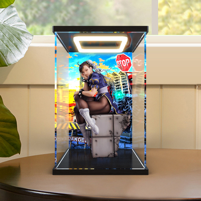 亚克力灯光收纳盒适用MAX Factory MF 街头霸王 春丽 手办展示盒