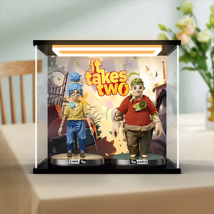 亚克力灯光收纳盒适用共鸣gong 双人成行 潮玩公仔专用模型展示盒