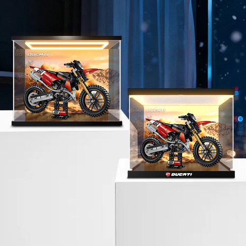 冰鹏适用42238机械组杜卡迪Desmo450 MX摩托车积木手办收纳盒