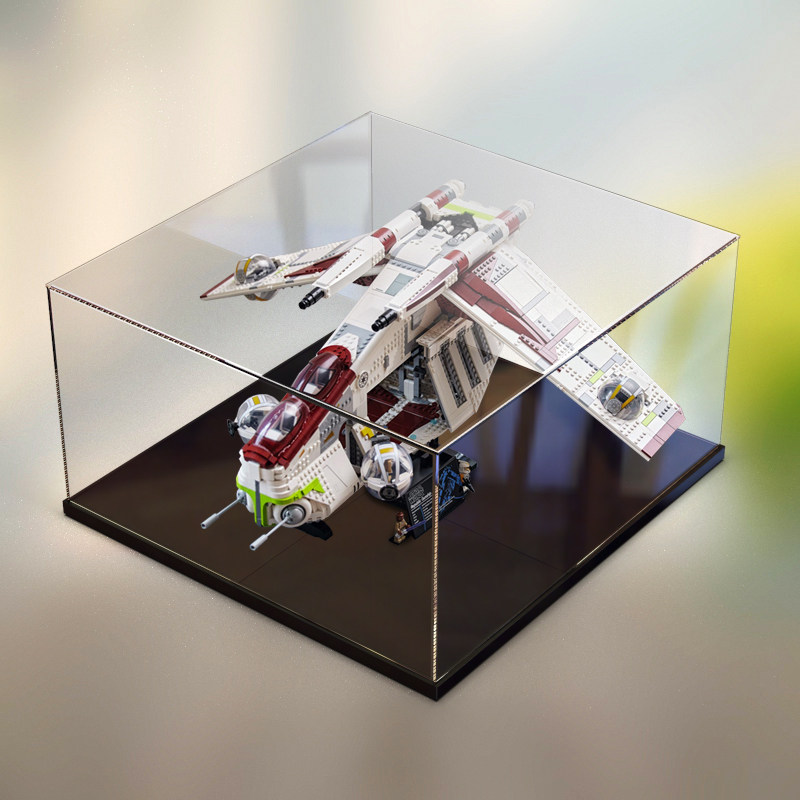 亚克力收纳盒适用乐高75309共和国炮艇星球大战模型透明防尘展示