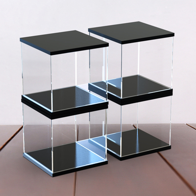 亚克力透明手办展示盒子积木乐高模型防尘罩盲盒收纳展示盒可开门