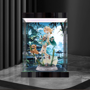 适用Claynel hololive 风真伊吕波 手办灯箱款亚克力高清收纳盒