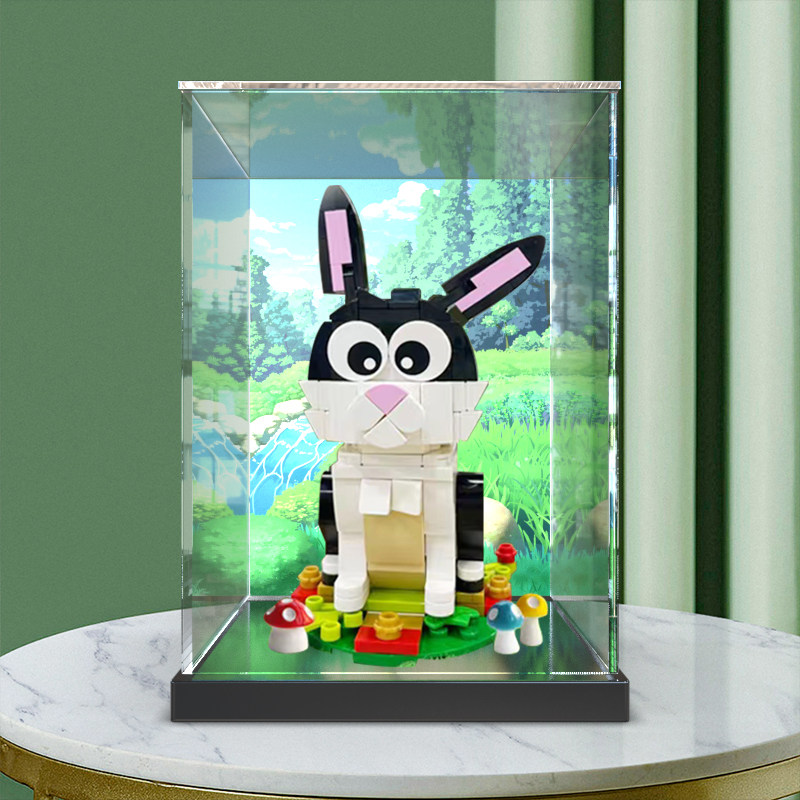 适用乐高40575兔年新年生肖兔春节限定高透亚克力展示盒收纳盒