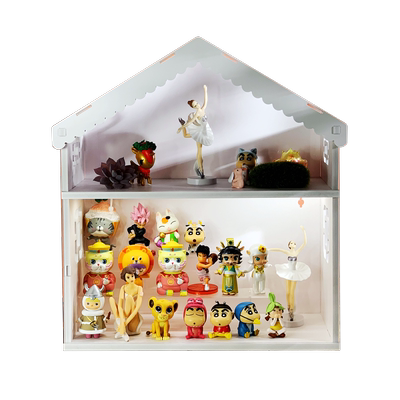 盲盒收纳展示架木质阶梯