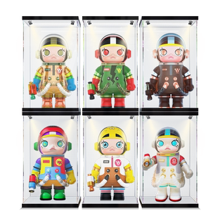 POPMART泡泡玛特MOLLY宇航员1000% 400%亚克力防尘罩收纳盒展示盒