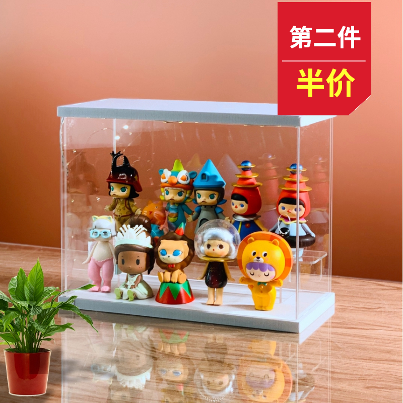 黑白防尘阶梯架子可叠加展示盒