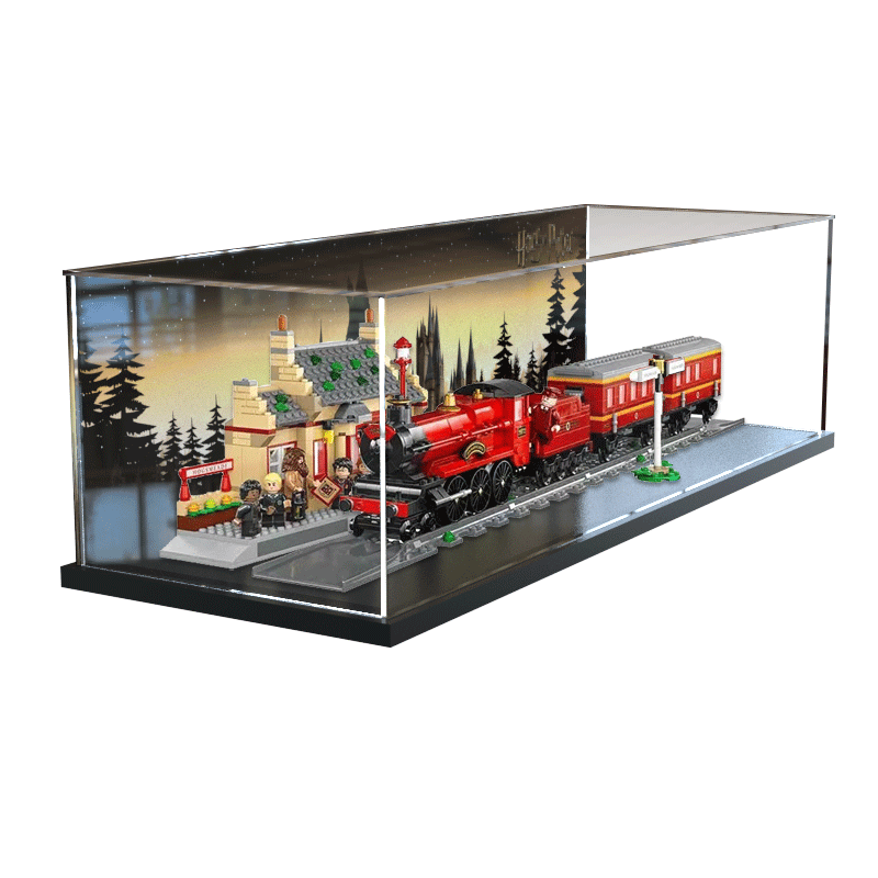 适用乐高76423哈利波特霍格沃茨特快与霍格莫德车站亚克力展示盒