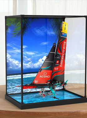 透明展示盒适用乐高42174单体水翼帆船手办模型收纳亚克力防尘罩