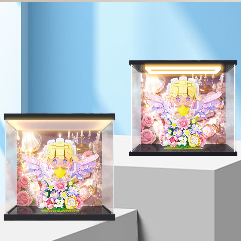 适用未及 花予天使 积木花花束梦幻灯玩具夜灯防尘罩灯光款收纳盒