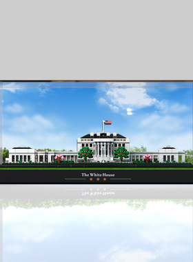 亚克力展示盒 适用乐高21054建筑系列白宫积木模型收纳透明防尘罩