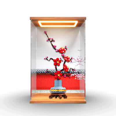 亚克力展示盒适用乐高傲骨梅花10369 透明收纳盒手办回灯款模型罩