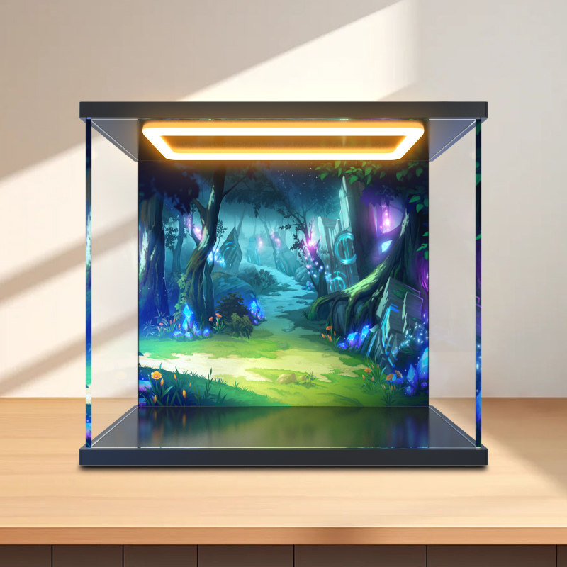 适用ICONS系列10375驯龙高手无牙仔拼搭高透亚克力灯光展示收纳盒