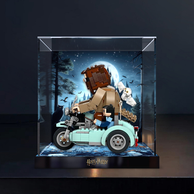 收纳盒适用 积木哈利破特76443海格的摩托车拼装亚克力高清展示盒