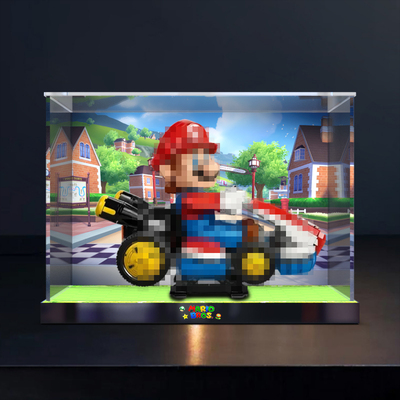 适用72037马力欧卡丁车积木模型亚克力展示盒防尘罩子手办收纳盒