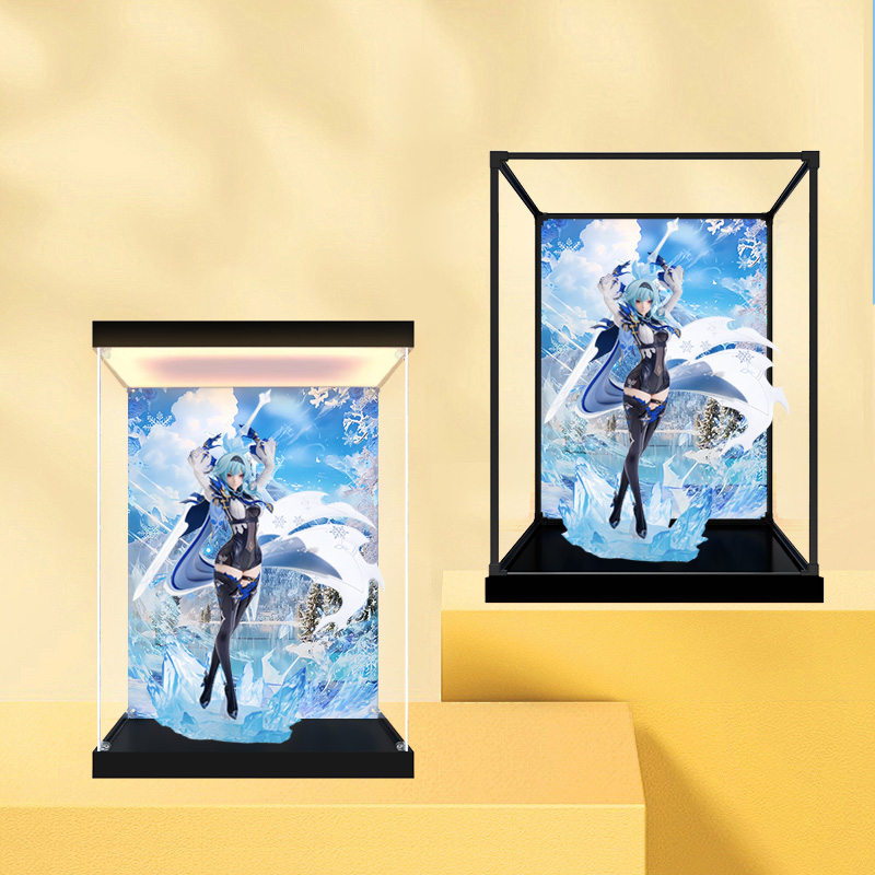 适用元神 优菈 浪沫的旋舞手办模型摆件亚克力灯光收纳盒展示盒