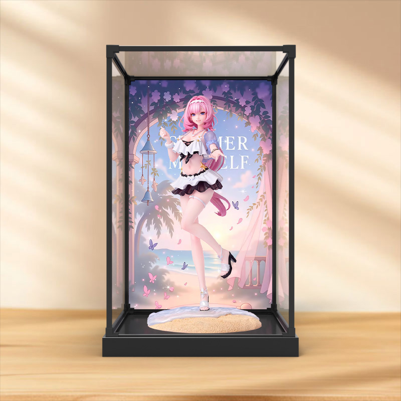 适用崩坏3爱莉希雅夏日妖精小姐 手办摆件合金框架亚克力收纳盒