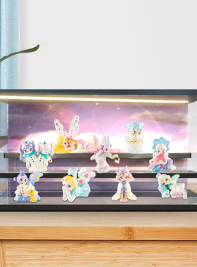 适用寻找独角兽AAMY少女心事系列盲盒场景盒专用手办灯光收纳盒