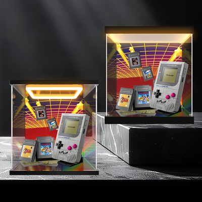 适用超级马力欧72046GameBoy游戏机拼装积木模型防尘亚克力收纳盒